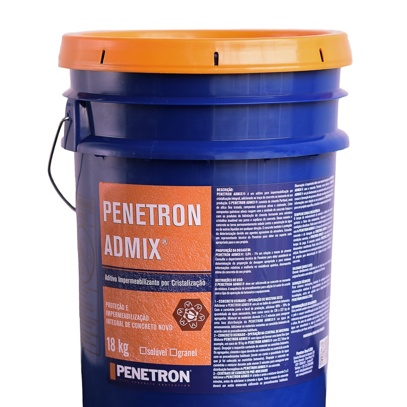 PENETRON ADMIX COM RASTREADOR SOLUVEL BALDE 18 KG PENETRON ADMIX COM RASTREADOR SOLUVEL BALDE 18 KG